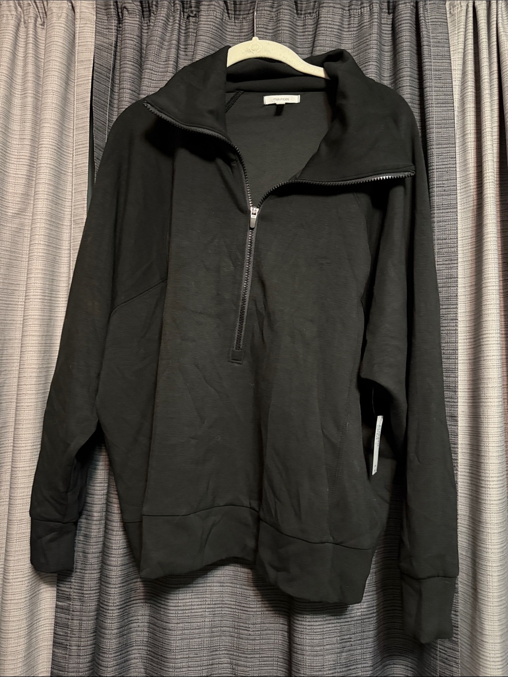 Maurices Black Half-Zip Pullover Sweater